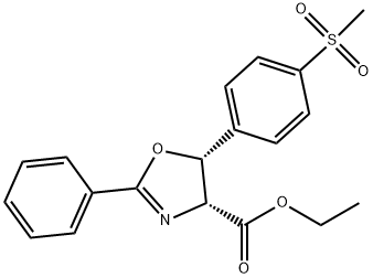 (4R-5R)-4,5-Dihydro-5-[4-(methylsulfonyl)phenyl]-2-phenyl-4-oxazolecarboxylic Acid Ethyl Ester Structure