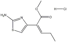 (Z)-2-Amino-alpha-propylidene-4-thiazoleacetic acid methyl ester hydrochloride Structure