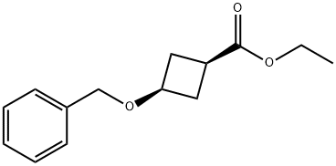 cis--ethyl 3-(benzyloxy)cyclobutanecarboxylate Struktur
