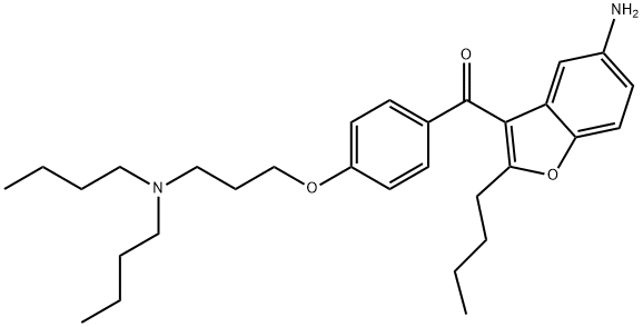 (5-Amino-2-butyl-3-benzofuranyl)[4-[3-(dibutylamino)propoxy]phenyl]methanone Structure