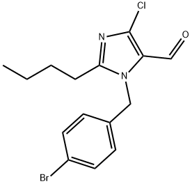 N-(4-ブロモベンジル)-2-ブチル-4-クロロ-1H-イミダゾール-5-カルボキシアルデヒド 化学構造式