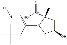 (2S,4R)-4-羟基-1,2-吡咯烷二羧酸 1-叔丁酯 2-甲酯盐酸盐,144527-44-6,结构式