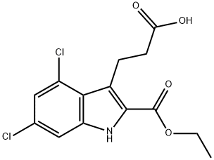 4,6-二氯-2-(乙氧基羰基)-1H-吲哚-3-丙酸 结构式