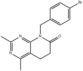 8-[(4-溴苯基)甲基]-5,8-二氢-2,4-二甲基吡啶并[2,3-D]嘧啶-7(6H)-酮, 145733-62-6, 结构式