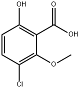 3-氯-6-羟基-2-甲氧基苯甲酸 结构式