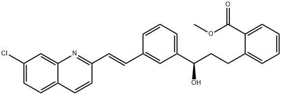 2-[3-(R)-[3-(2-(7-クロロ-2-キノリニル)エテニル)フェニル]-3-ヒドロキシプロピル]安息香酸メチルエステル 化学構造式