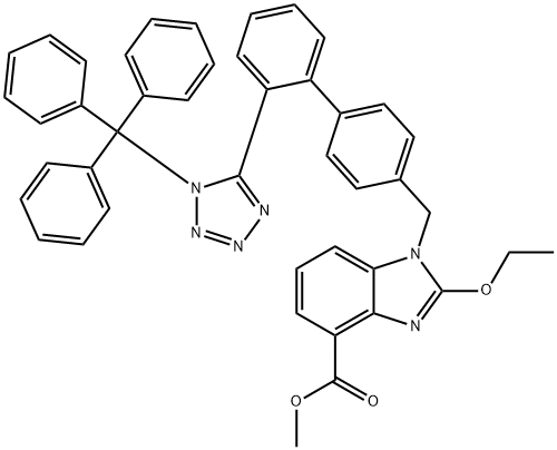 坎地沙坦甲酯N1三苯甲基类似物, 150058-29-0, 结构式