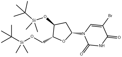 3',5'-Bis-O-(tert-butyldimethylsilyl)-5-bromo-2'-deoxyuridine Structure