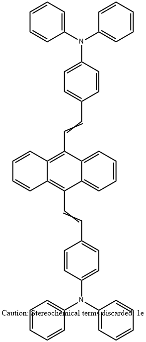 4,4'-((1E,1'E)-アントラセン-9,10-ジイルビス(エテン-2,1-ジイル))ビス(N,N-ジフェニルアニリン) 化学構造式