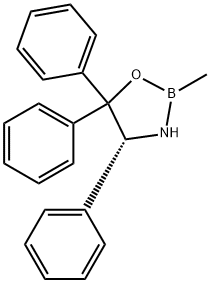 2-メチル-4α,5,5-トリフェニル-1,3,2-オキサザボロリジン 化学構造式
