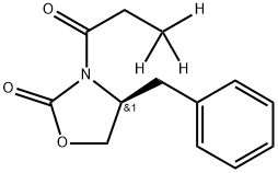(S)-4-ベンジル-3-プロピオニル-2-オキサゾリジノン-D3 化学構造式