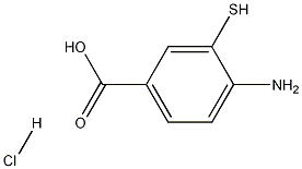 4-アミノ-3-メルカプト安息香酸塩酸塩 化学構造式