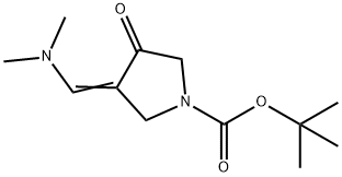 3-((ジメチルアミノ)メチレン)-4-オキソピロリジン-1-カルボン酸TERT-ブチル 化学構造式