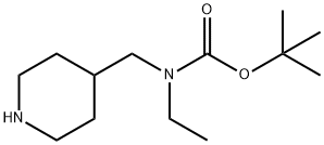 tert-butyl ethyl(piperidin-4-ylmethyl)carbamate Struktur