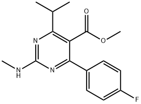 4-(4-フルオロフェニル)-6-イソプロピル-2-(メチルアミノ)ピリミジン-5-カルボン酸メチル 化学構造式