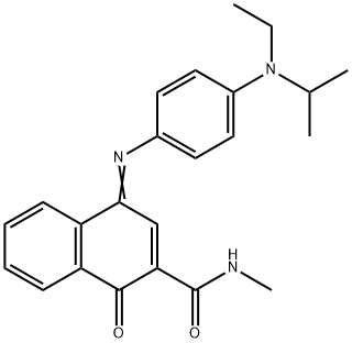 4-[[4-[ethyl(1-methylethyl)amino]phenyl]imino]-1,4-dihydro-N-methyl-1-oxo-2-Naphthalenecarboxamide Structure