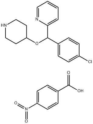 4-[(4-Chlorophenyl)-2-pyridylmethoxy]piperidine p-nitrobenzoic acid salt 化学構造式