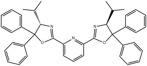 2,6-双[(4S)-4,5-二氢-4-异丙基-5,5-二苯基-2-恶唑基]吡啶, 162213-03-8, 结构式
