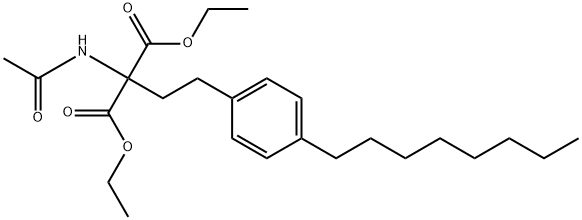 2-アセトアミド-2-[2-(4-オクチルフェニルエチル)マロン酸ジエチル 化学構造式