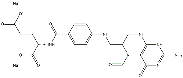 N-(4-(((2-氨基-5-甲酰-1,4,5,6,7,8-六氢-4-氧代-6-蝶啶)甲基)氨基)苯甲酰)-L-谷氨酸二钠盐 结构式