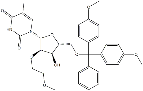 5'-O-[双(4-甲氧基苯基)苯基甲基]-2'-O-(2-甲氧基乙基)-5-甲基尿苷,163759-50-0,结构式