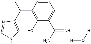 Benzenecarboximidamide, 2-hydroxy-3-(1-(1H-imidazol-4-yl)ethyl)-, hydrate, (-)- Structure