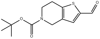 2-ホルミル-6,7-ジヒドロチエノ-[3,2-C]ピリジン-5(4H)-カルボン酸TERT-ブチル 化学構造式