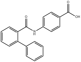 4-([1,1'-ビフェニル]-2-イルカルボキサミド)安息香酸 化学構造式