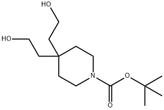 4,4-ビス(2-ヒドロキシエチル)ピペリジン-1-カルボン酸TERT-ブチル 化学構造式