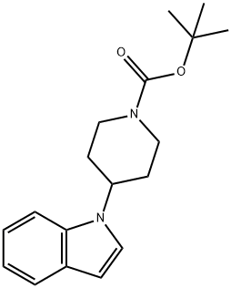 4-(1H-Indol-1-yl)-1-piperidinecarboxylic acid tert-butyl ester Struktur