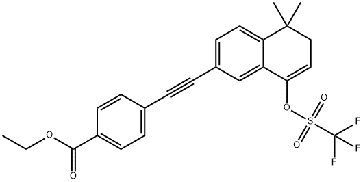 4-[2-[5,6-Dihydro-5,5-dimethyl-8-[[(trifluoromethyl)sulfonyl]oxy]-2-naphthalenyl]ethynyl]benzoic Acid Ethyl Ester Struktur