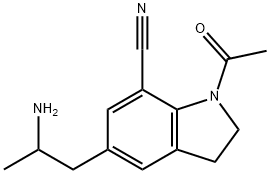 1-Acetyl-5-(2-aminopropyl)-2,3-dihydro-1H-indole-7-carbonitrile Struktur