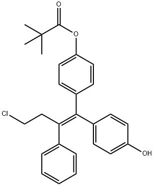 (E)-2,2-Dimethyl-propanoic Acid 4-[4-Chloro-1-(4-hydroxyphenyl)-2-phenyl-1-butenyl]phenyl Ester, 177748-18-4, 结构式