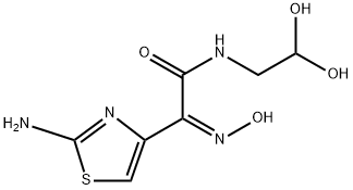 (Z)-2-(2-Aminothiazol-4-yl)-N-(2,2-dihydroxyethyl)-2-(hydroxyimino)acetamide Struktur