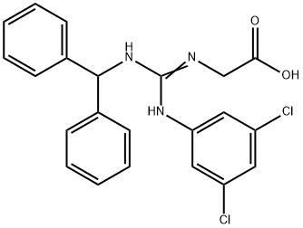 N-[[(3,5-二氯苯基)氨基][(二苯基甲基)氨基]亚甲基]甘氨酸,180045-74-3,结构式