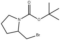 2-(溴甲基)吡咯烷-1-甲酸叔丁酯 结构式