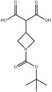 2-(1-(TERT-ブチルトキシカルボニル)アゼチジン-3-イル)マロン酸 化学構造式