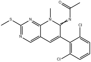 N-[6-(2,6-Dichlorophenyl)-8-methyl-2-(methylthio)pyrido[2,3-d]pyrimidin-7(8H)-ylidene]acetamide Structure