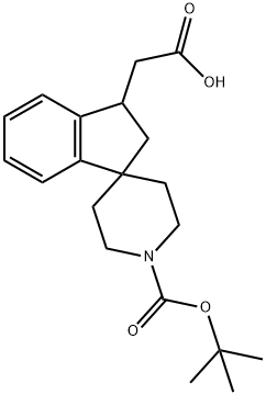 2-(1'-(tert-butoxycarbonyl)-2,3-dihydrospiro[indene-1,4'-piperidine]-3-yl)acetic acid Struktur