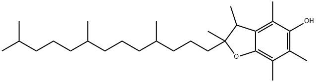 2,3-ジヒドロ-2,3,4,6,7-ペンタメチル-2-(4,8,12-トリメチルトリデシル)-5-ベンゾフラノール 化学構造式
