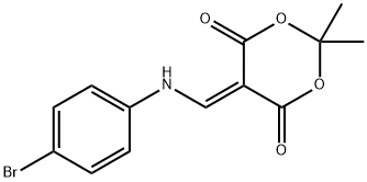 5-[(4-ブロモフェニルアミノ)メチレン]-2,2-ジメチル-1,3-ジオキサン-4,6-ジオン 化学構造式