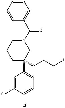 (S)-(3-(3,4-dichlorophenyl)-3-(3-iodopropyl)piperidin-1-yl)(phenyl)methanone Struktur