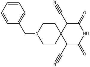 2,4-二氧代-9-苯甲基-3,9-二氮杂螺[5.5]十一烷-1,5-二甲腈,189333-46-8,结构式