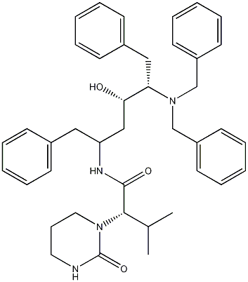 (S)-N-[(2S,4S,5S)-5-(Dibenzylamino)-4-hydroxy-1,6-diphenylhexan-2-yl]-3-methyl-2-(2-oxotetrahydropyrimidin-1(2H)-yl)butanamide Structure