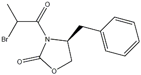 (4S)-4-benzyl-3-(2-bromopropanoyl)oxazolidin-2-one Struktur
