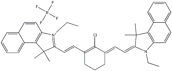2-[2-[2-Chloro-3-[2-(3-ethyl-1,3-dihydro-1,1-dimethyl-2H-benz[e]indol-2-ylidene)ethylidene]-1-cyclohexen-1-yl]ethenyl]-3-ethyl-1,1-dimethyl-1H-benz[e]indolium tetrafluoroborate(1-) Structure