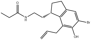 (S)-N-[2-[7-Allyl-5-bromo-2,3-dihydro-6-hydroxy-1H-inden-1-yl]ethyl]propanamide Structure