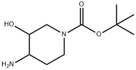 (3R,4R)-N1-BOC-4-amino-3-hydroxypiperidine Structure