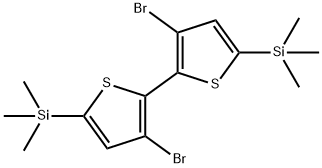 3,3'-ジブロモ-5,5'-ビス(トリメチルシリル)-2,2'-ビチオフェン 化学構造式
