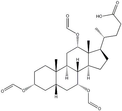 (3alpha,5beta,7alpha,12alpha)-3,7,12-Tris(formyloxy)cholan-24-oic acid Structure